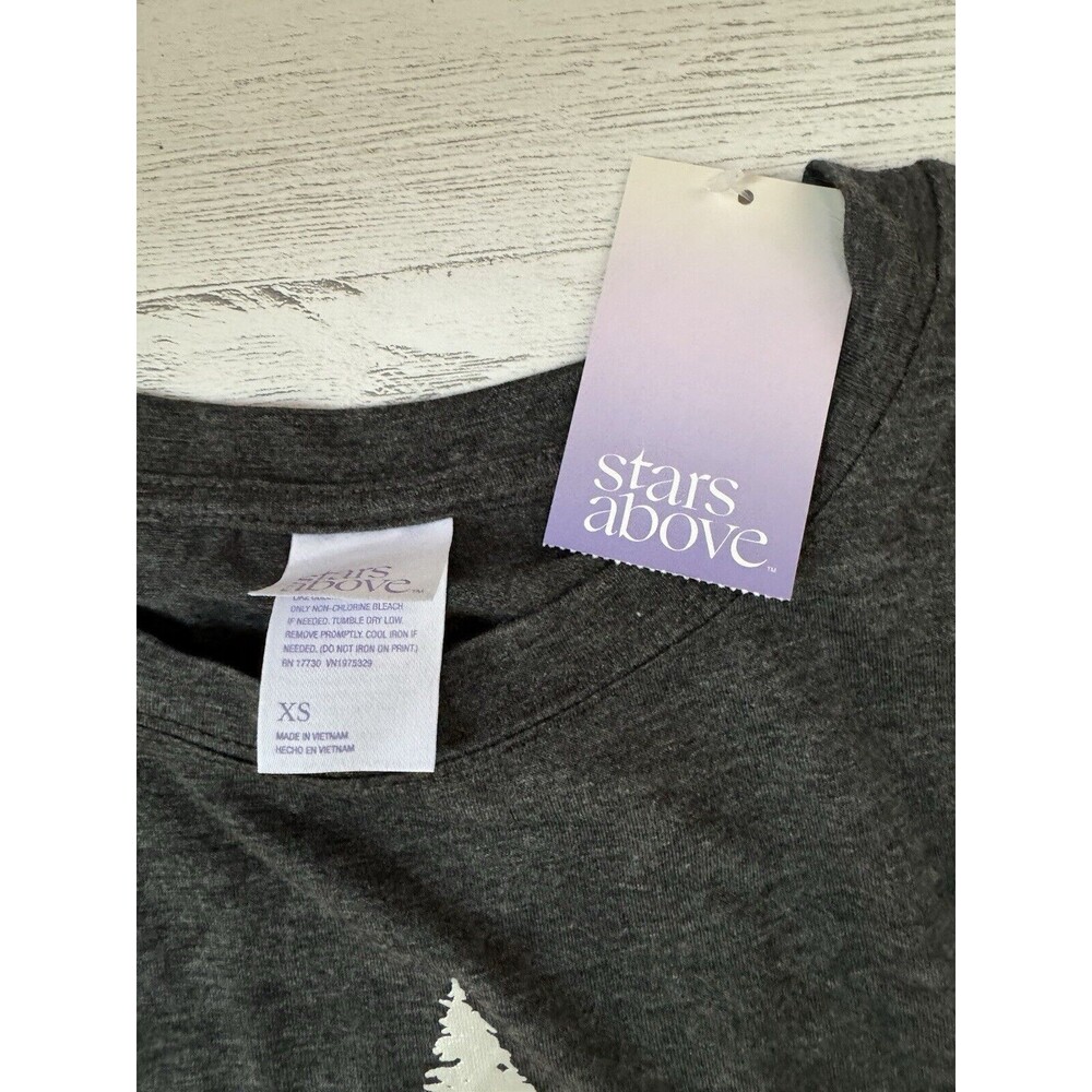 Stars Above T-Shirt Sleep Shirt XS Metallic Trees - Picture 5 of 7
